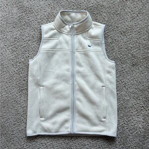 Vineyard Vines Fleece Vest White Cream Medium 10-12